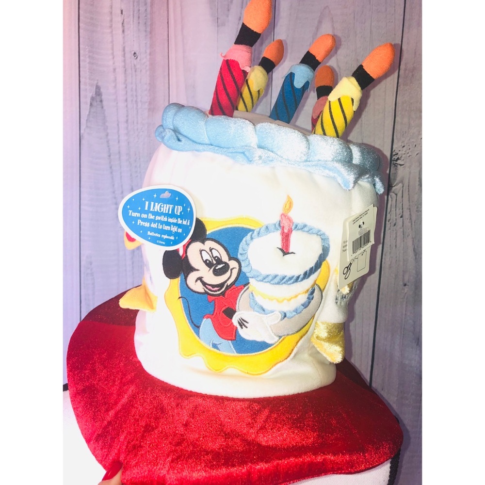 Disney Mickey Mouse Birthday Cake Hat - Red, Blue, Yellow